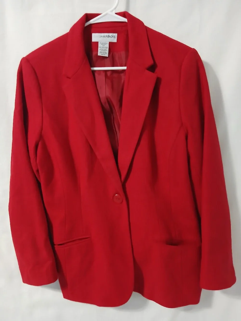 Sag Harbor Red Single-Button Blazer 100%  Wool. - Picture 5 of 15